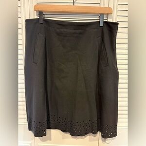 Banana Republic Black Pencil Skirt with Cutout Hem